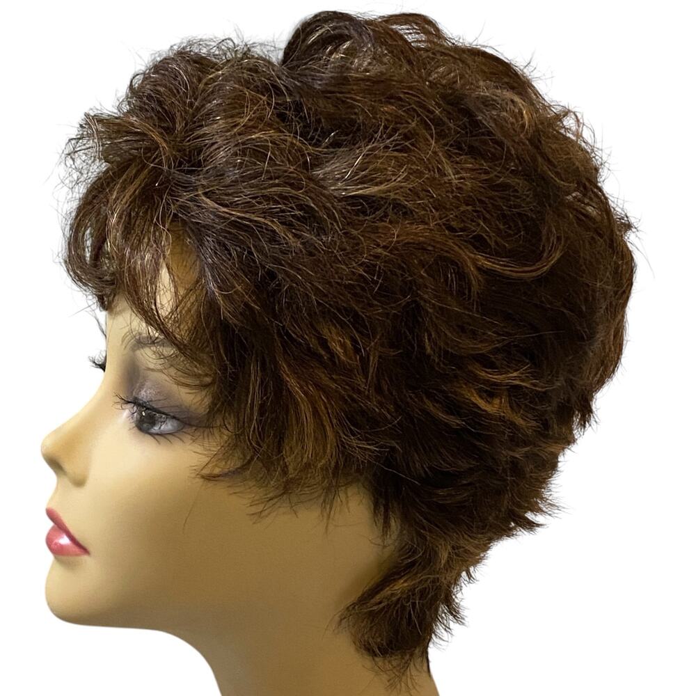 Vivica A Fox H205V Human Hair Wig FS4/27 Pixie Short NWT Pure Stretch Cap